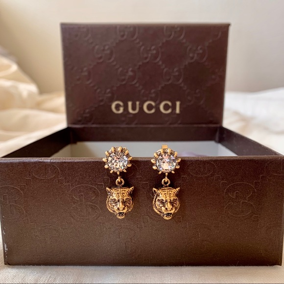 gucci feline earrings